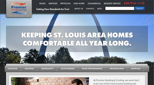 New PremierHeatingCooling.net Site Screenshot